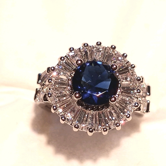 Multi stone fashion ring blue sapphire - Picture 4 of 8